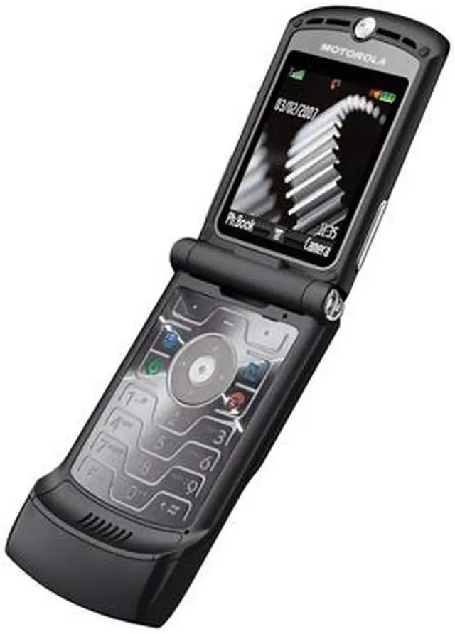 Alt view image 4 of 10 - Motorola RAZR Black Unlocked GSM Cell Phone with Stylish Design (V3) - OEM