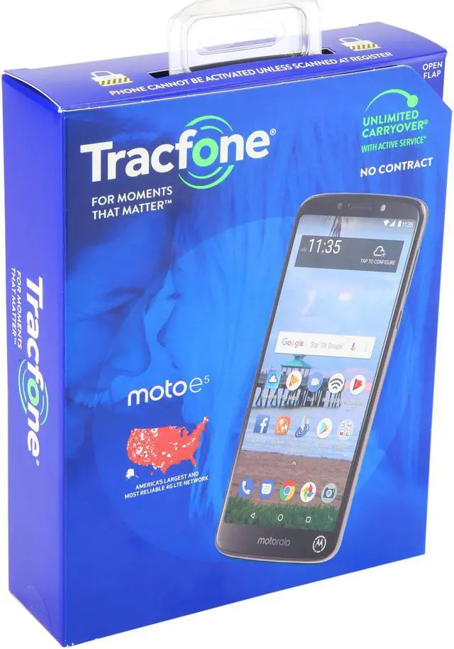 Alt view image 7 of 7 - Motorola E5 TracFone Prepaid Cell Phone