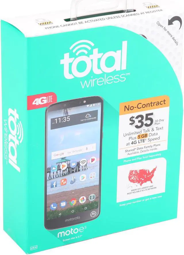 Alt view image 7 of 8 - Motorola Moto E5 Total Wireless Prepaid Cell Phone