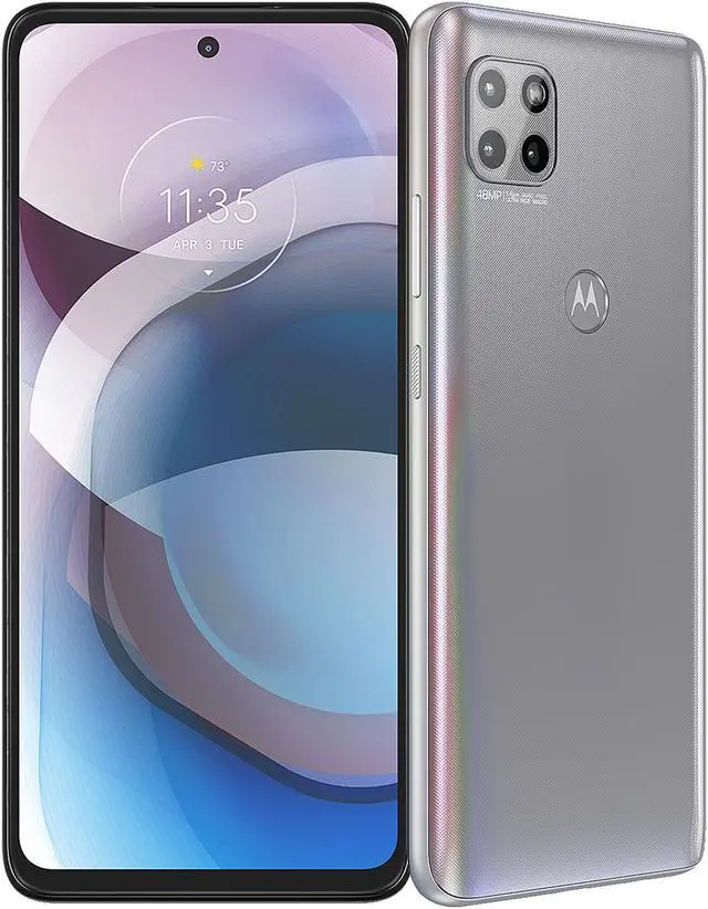 Alt view image 14 of 14 - Motorola One 5G Ace 5G Unlocked Cell Phone 6.7" Frosted Silver 6GB RAM