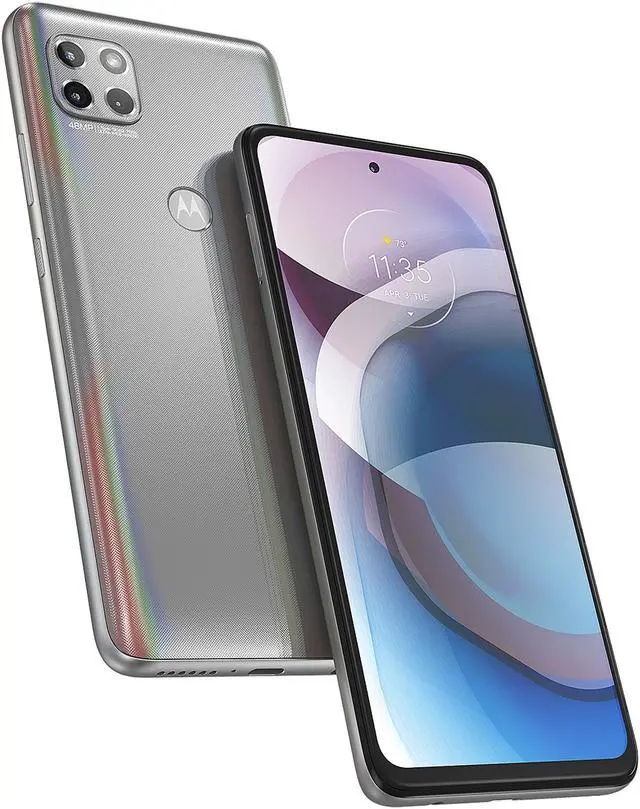 Alt view image 13 of 14 - Motorola One 5G Ace 5G Unlocked Cell Phone 6.7" Frosted Silver 6GB RAM