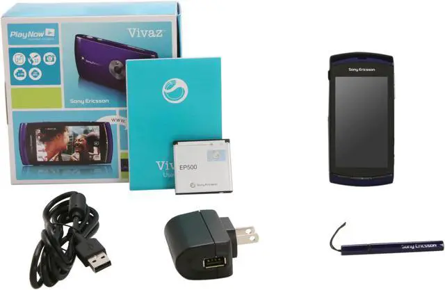 Alt view image 8 of 8 - Sony Ericsson Vivaz Blue 3G Unlocked Cell Phone w/ 3.2" Touch Screen / 8.1 MP Camera / GPS / Wi-Fi / Bluetooth v2.1 (U5a)