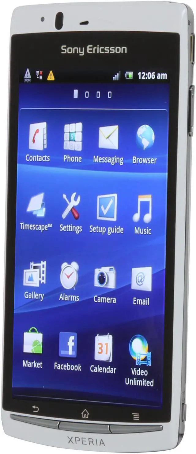 Alt view image 2 of 8 - Sony Ericsson Xperia Arc S White 3G Unlocked GSM Android Smart Phone w/ Android OS 2.3 / Wi-Fi / 4.2" Touchscreen / 8.1MP Camera (LT18a)