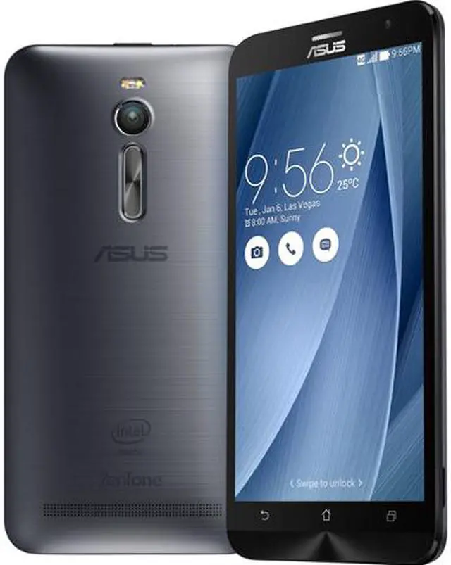 Main image of Asus Zenfone 2 Unlocked Smart Phone, 5.5" Silver , 16GB Storage 2GB RAM, US Warranty