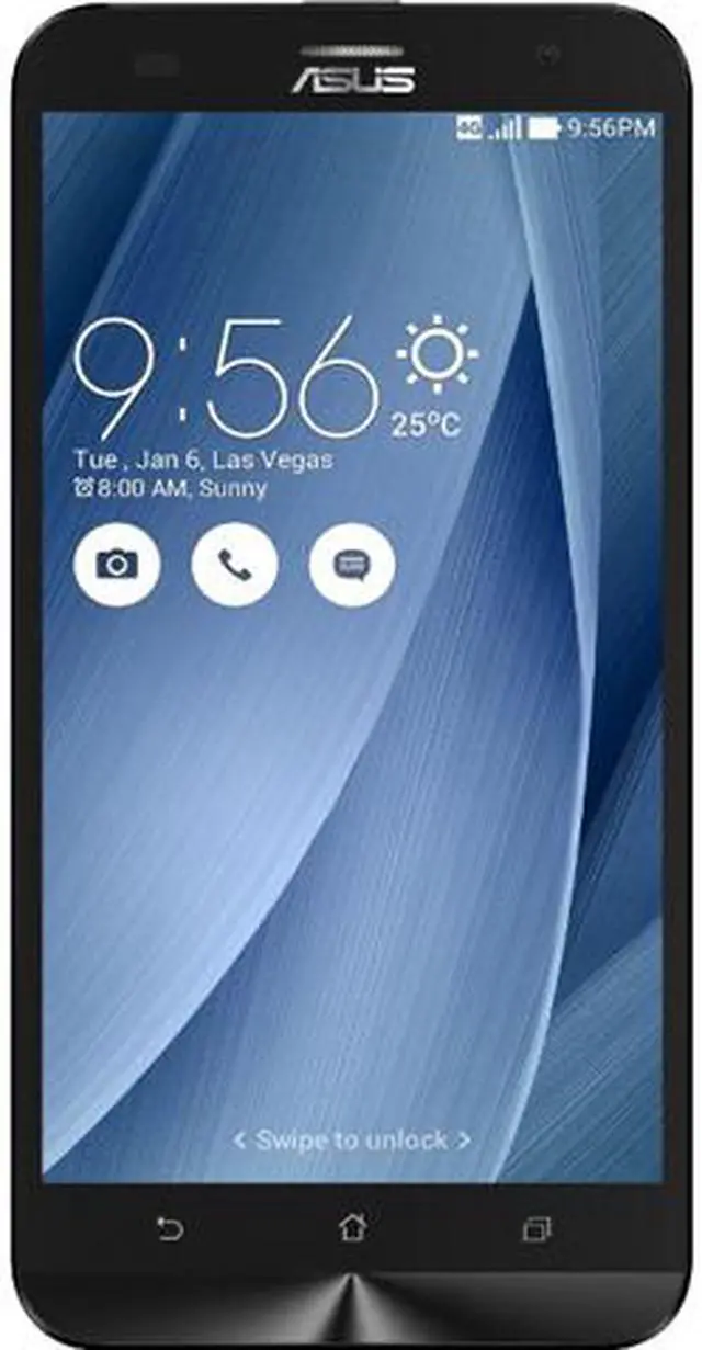 Main image of Asus Zenfone 2 Laser Unlocked Smart Phone, 5.5" Silver, 16GB Storage 3GB RAM, US Warranty