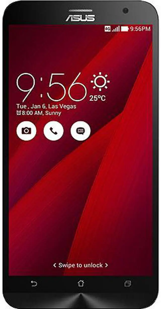 Main image of ASUS Zenfone 2 Unlocked Smart phone, 5.5" Red, 32GB Storage 4GB RAM, US Warranty