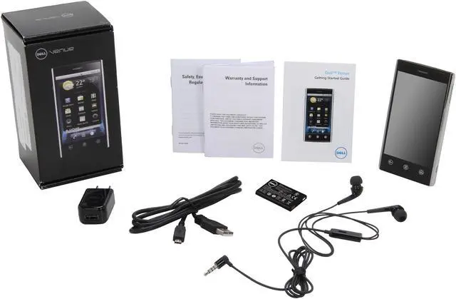 Alt view image 8 of 8 - Dell Venue Black 16GB 3G Unlocked Android Smart Phone w/ 4.1" Touch Screen / 8MP Camera / LED Flash (Venue)