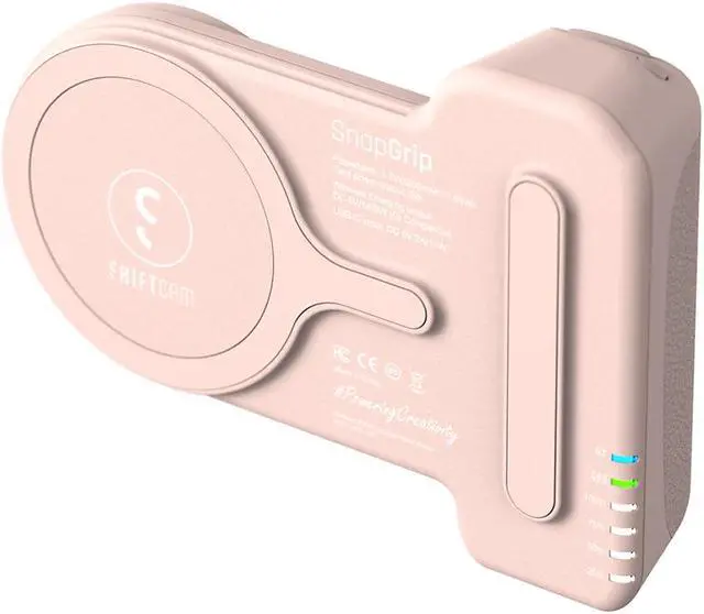 Alt view image 2 of 3 - ShiftCam SnapGrip Magnetic Smartphone Battery Grip - Chalk Pink - MagSafe compatible SG-IN-PK-EF