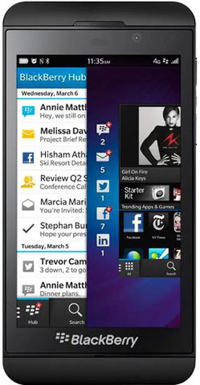 Main image of BlackBerry Z10 STL100-1 3G/4G LTE 16GB Unlocked GSM OS 10 Cell Phone 4.2" Black