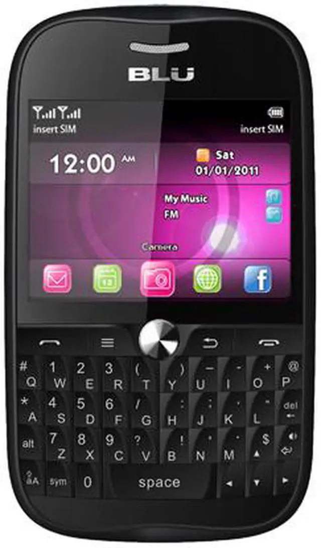 Main image of Blu Deco Pro Q360 Touch Screen QWERTY Keyboard Wi-Fi 3.2 MP Camera Bluetooth Dual-SIM Unlocked GSM Cell Phone 2.6" Black