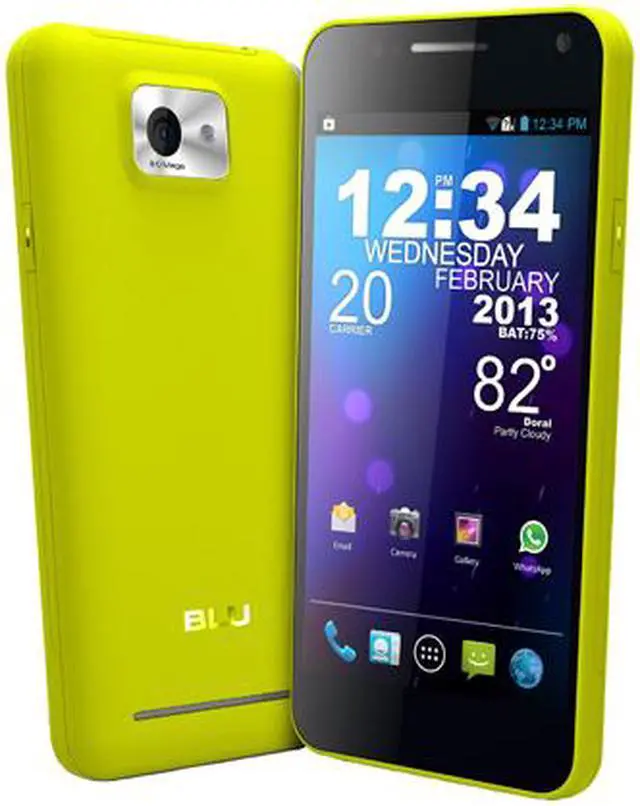 Alt view image 7 of 7 - Blu Vivo 4.3 D910a Unlocked Dual SIM Cell Phone 4.3" Yellow