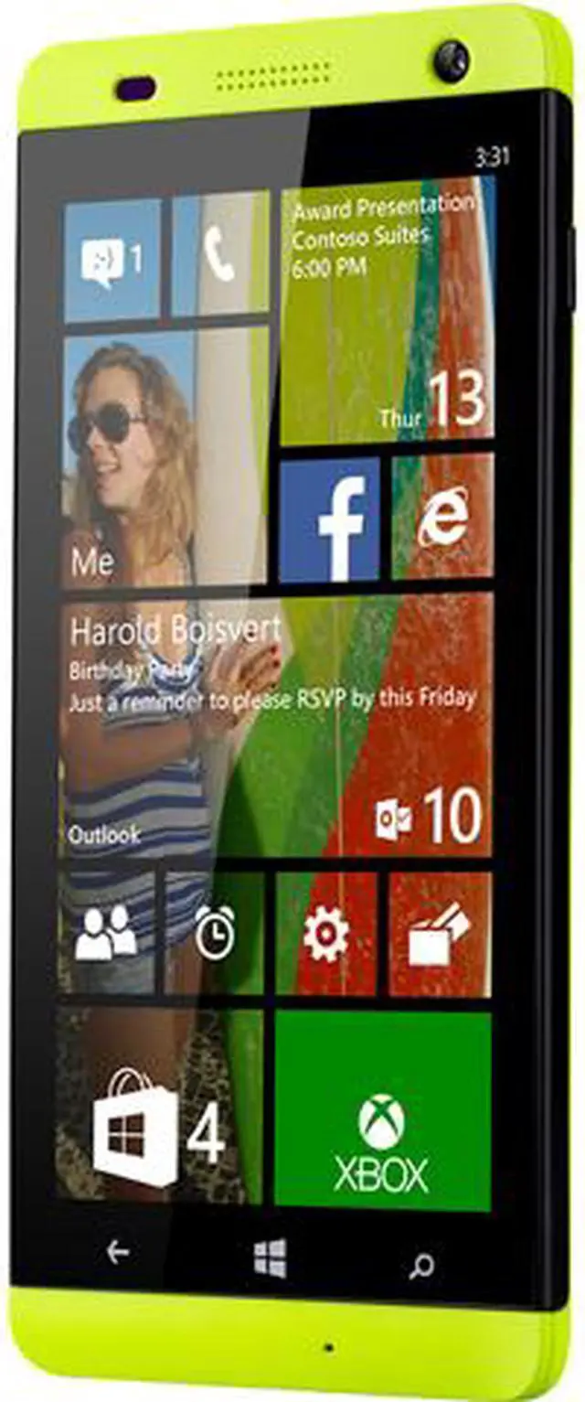 Main image of Blu Windows HD W510L 3G 8GB Unlocked GSM Windows 8.1 Cell Phone 5" Yellow 1GB RAM