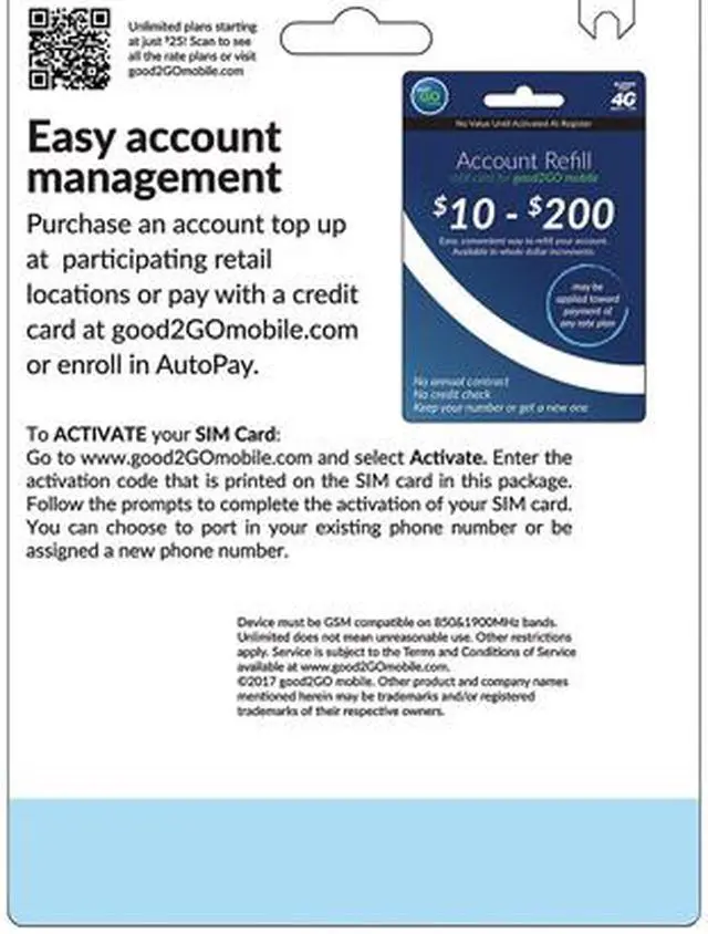 Alt view image 3 of 3 - Good2GO Mobile G2GSIMBBY 3-in-1 SIM Card