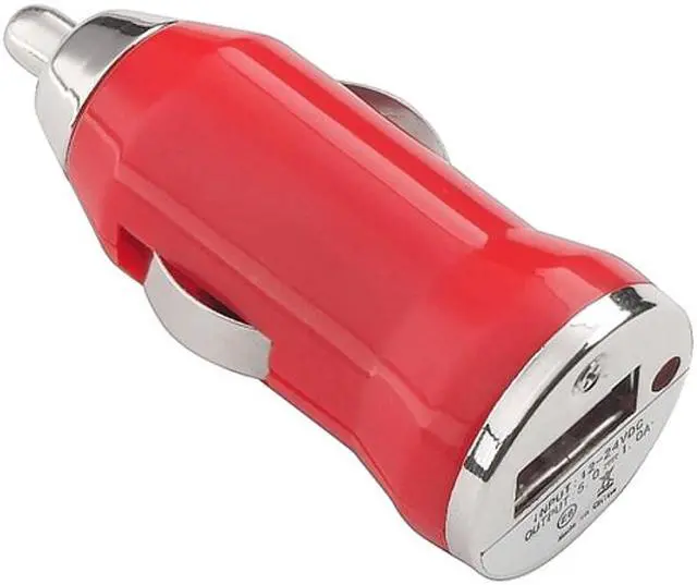 Main image of Insten 1354734 Red Universal USB Mini Car Charger Adapter Compatible with Cell phone devices