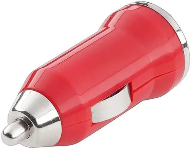 Alt view image 3 of 5 - Insten 1354734 Red Universal USB Mini Car Charger Adapter Compatible with Cell phone devices