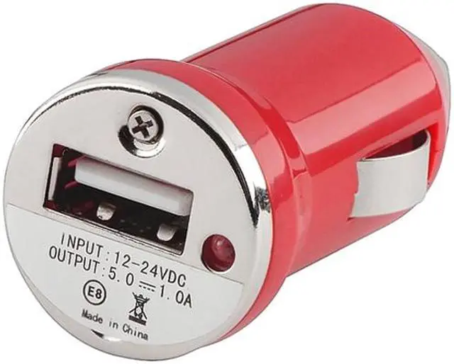 Alt view image 2 of 5 - Insten 1354734 Red Universal USB Mini Car Charger Adapter Compatible with Cell phone devices