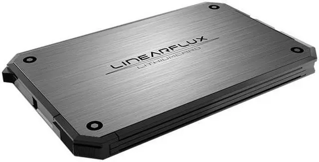 Alt view image 2 of 3 - Linearflux LithiumCard Silver/Black 1200 mAh Ultra-Thin HyperCharger 1200mAh Apple Lightning USB LC122SLBK