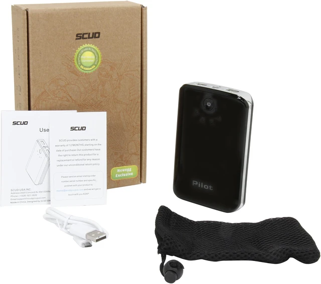 Alt view image 5 of 5 - SCUD Pilot Black 10400 mAh External Battery Power Bank for iPhone, iPad, Galaxy S5, Note 3, HTC One (M8), Most Smartphones, Tablets and USB-charged devices