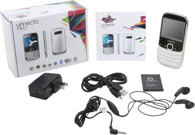 Alt view image 8 of 8 - Unnecto Pro U-600-2NA Wi-Fi Touch Screen Qwerty Keyboard Camera Unlocked GSM Cell Phone 2.4" White