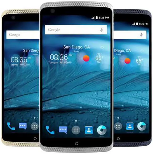 Alt view image 8 of 9 - ZTE AXON Unlocked Smartphone, 32GB Storage 2GB RAM, 5.5" Blue Color (North America Warranty)