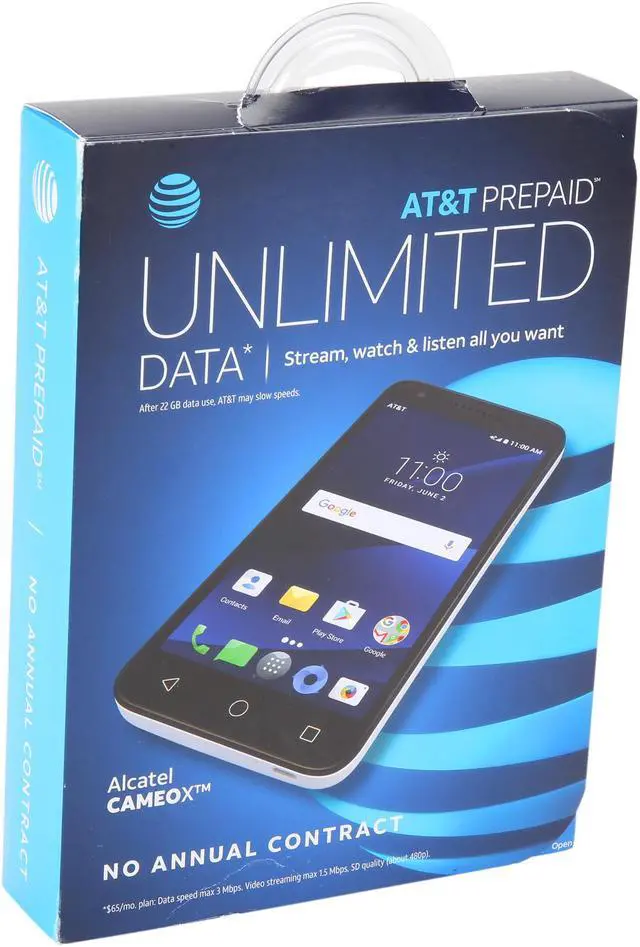 Alt view image 2 of 2 - AT&T PREPAID 6148B Alcatel CameoX Smartphone