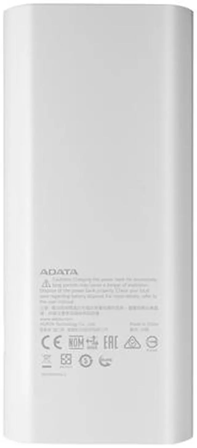 Alt view image 5 of 6 - ADATA White 12500 mAh P12500D Power Bank AP12500D-DGT-5V-CWH