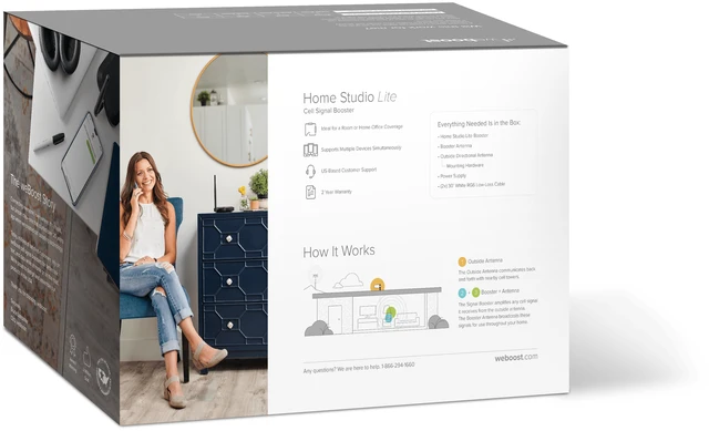 Alt view image 3 of 4 - weBoost Home Studio Lite | Cell Phone Signal Booster for Verizon and AT&T Only | Up to 3,000 sq ft | 5G/4G LTE