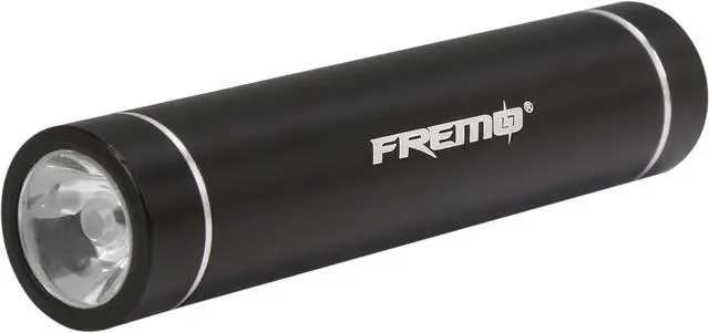 Main image of FREMO Q-01 Black 3000mAh External Battery Pack Power Bank (Built-in LED Flash Light with High/Low/Strobe Modes) for iPhone 6, 6 plus, 5S, Samsung, HTC and other USB-Charged devices