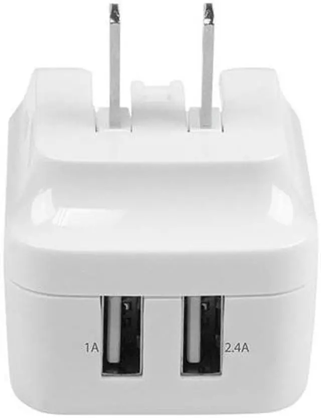 Alt view image 3 of 4 - StarTech USB2PACWH Travel USB Wall Charger - 2 Port - White - Universal Travel Adapter - International Power Adapter - USB Charger