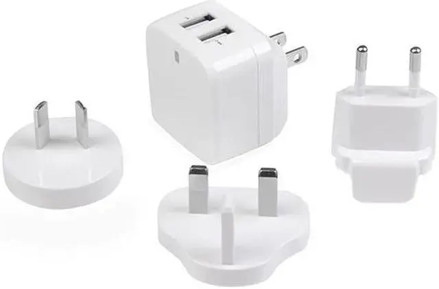 Alt view image 4 of 4 - StarTech USB2PACWH Travel USB Wall Charger - 2 Port - White - Universal Travel Adapter - International Power Adapter - USB Charger