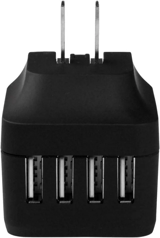 Alt view image 3 of 5 - StarTech Travel 4 Port USB Wall Charger with International Power Adapter (USB4PACBK)