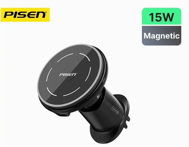 Main image of PISEN Qi2 magnetic wireless car charger mount (TP-C70/ Black)