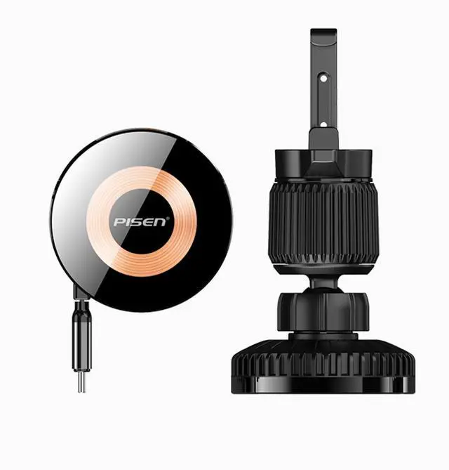Alt view image 2 of 2 - Pisen Mag Depot Telescopic 15W Wireless Car Mount Charger