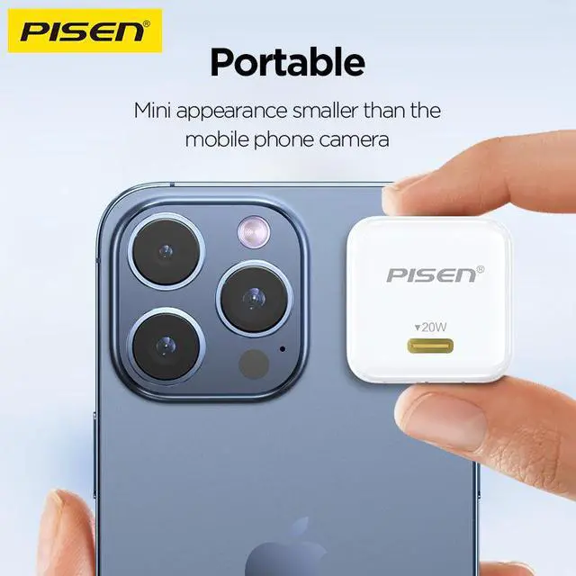 Alt view image 5 of 9 - PIESN QUICK PD20W cube single Type-C port quick charger set (C to L)