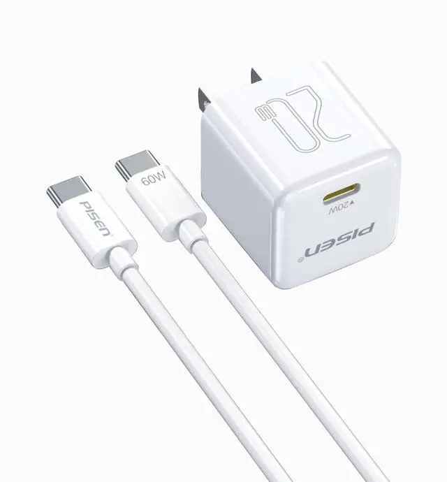 Alt view image 8 of 9 - PIESN QUICK PD20W cube single Type-C port quick charger set (C to L)