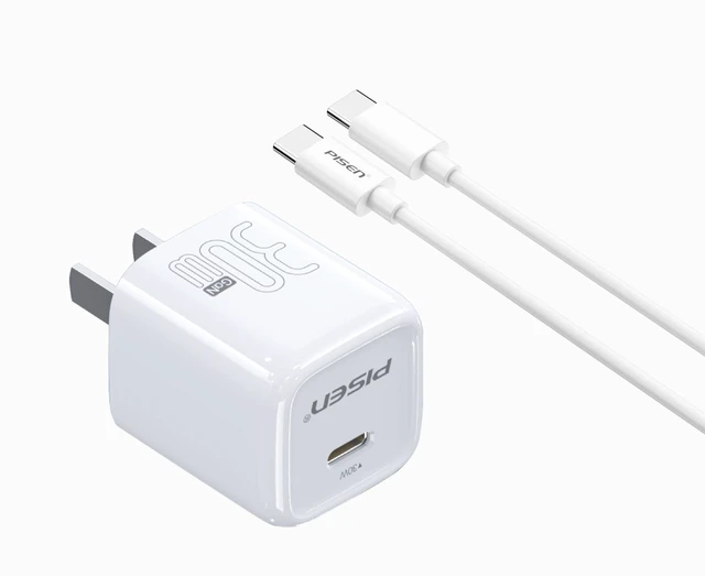 Alt view image 3 of 4 - PISEN-Quick 30W GaN Pudding Single Port Fast Charger Set(C to C Cable)(US)