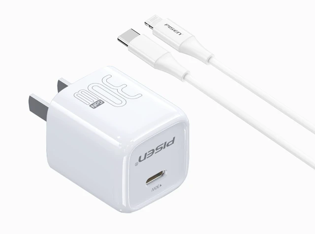 Alt view image 4 of 4 - PISEN-Quick 30W GaN Pudding Single Port Fast Charger Set(C to C Cable)(US)