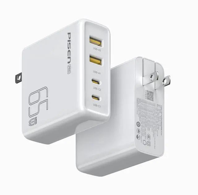 Alt view image 2 of 6 - PISEN Pro 65W GaN Fast Charger 2C+2A (US) TS-C146