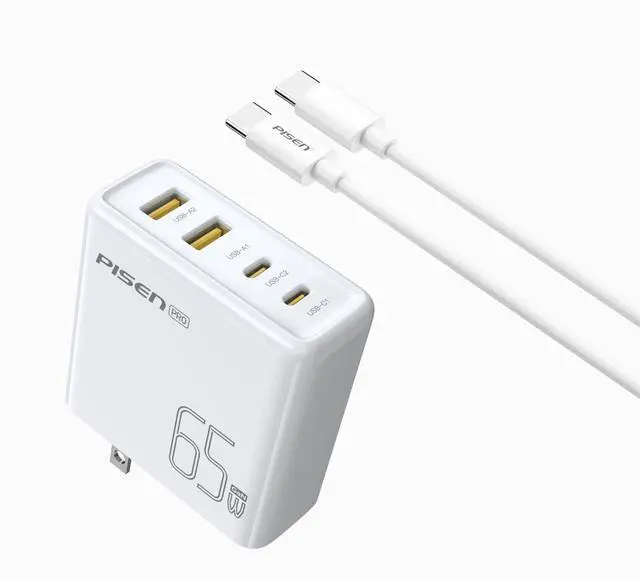 Alt view image 3 of 6 - PISEN Pro 65W GaN Fast Charger 2C+2A (US) TS-C146