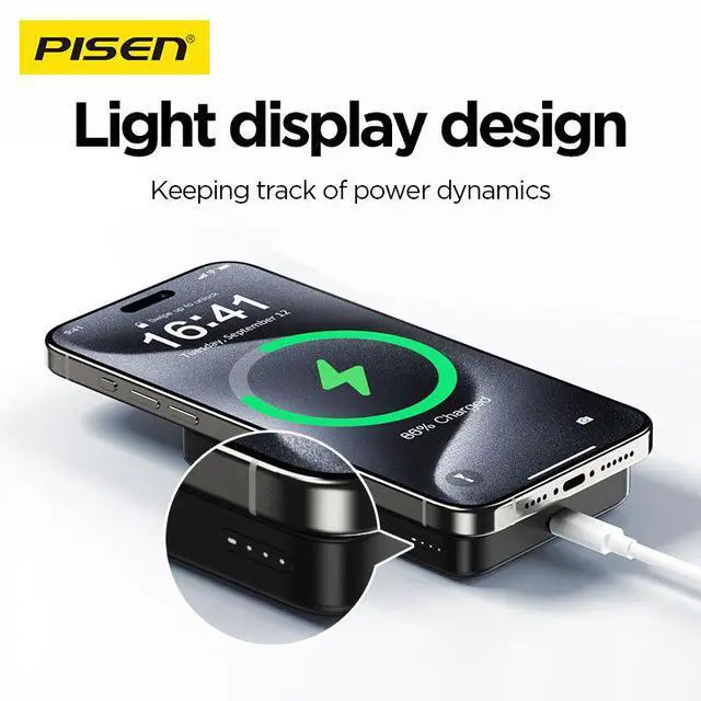 Alt view image 8 of 8 - PISEN MagiPi 10000mAh Wireless Powerbank(Black)