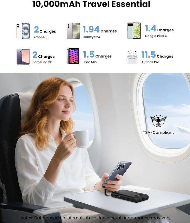 Alt view image 5 of 7 - PISEN PowerLink 4 in 1 Fast Charging 10000mAh Power Bank(Black)