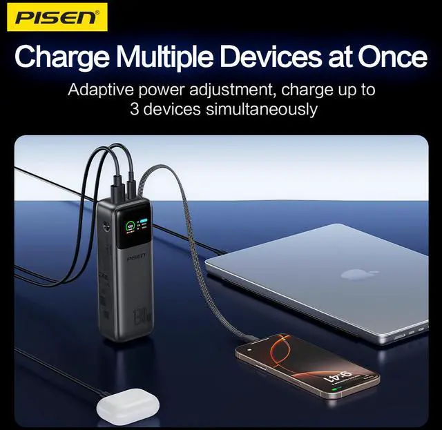 Alt view image 4 of 8 - PISEN Bolt 130W 20000mAh Power Bank