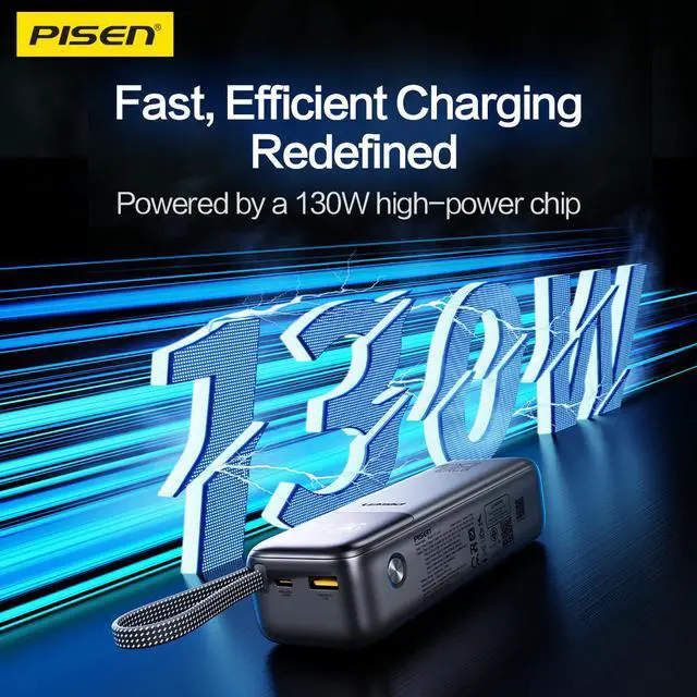 Alt view image 8 of 8 - PISEN Bolt 130W 20000mAh Power Bank
