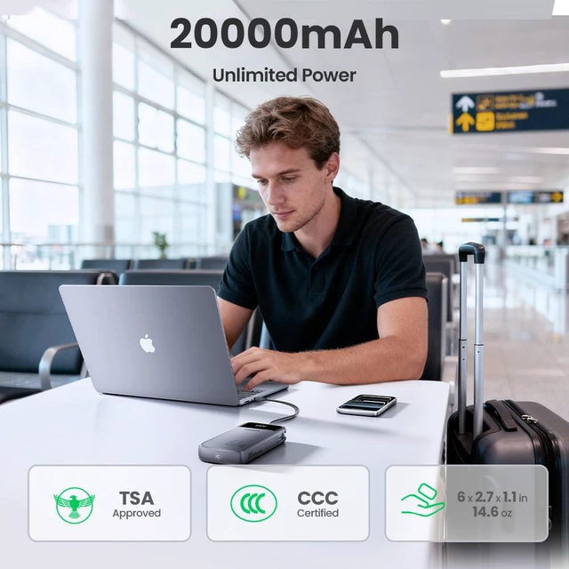 Alt view image 5 of 7 - PISEN Bolt 67W 20000mAh Power Bank