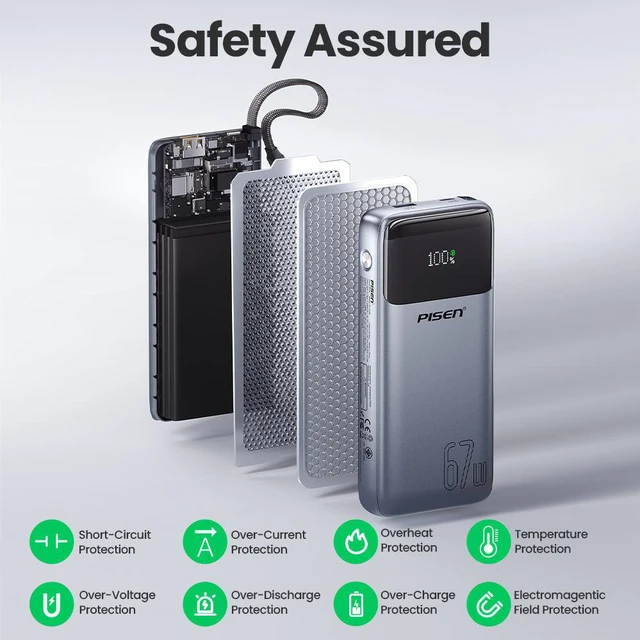 Alt view image 7 of 7 - PISEN Bolt 67W 20000mAh Power Bank