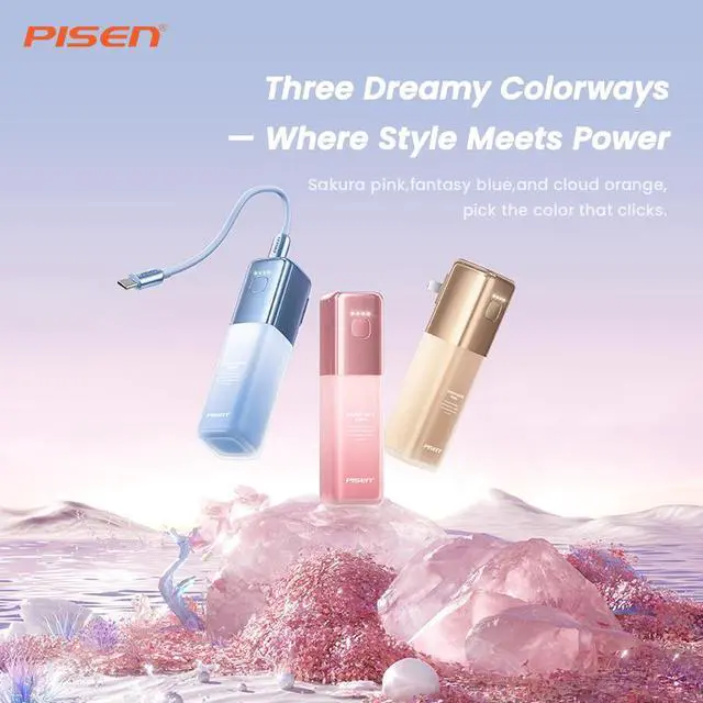 Alt view image 3 of 8 - PISEN Power GlamVolt 5000mAh 30W Fast Charging Power Bank TS-D327