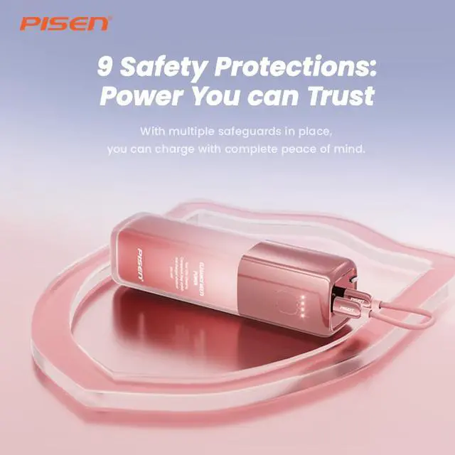 Alt view image 7 of 8 - PISEN Power GlamVolt 5000mAh 30W Fast Charging Power Bank TS-D327 Orange