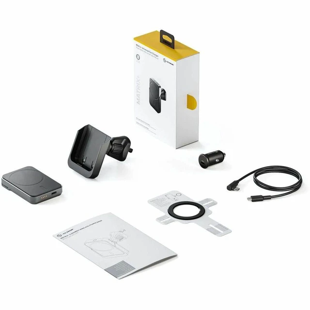 Alt view image 2 of 2 - Alogic Charging Kit - Matrix+ Universal Car Charger 5,000 mAh Wireless Power Bank with Car Air Vent Mount - MSPBCM