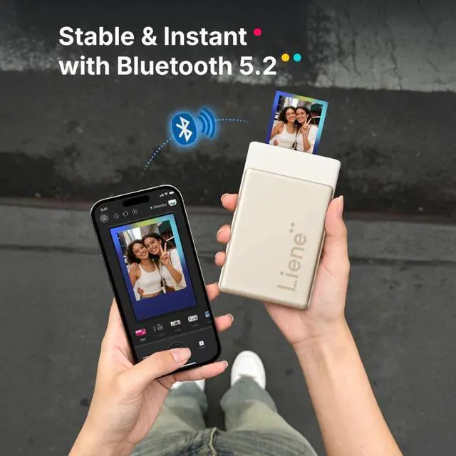 Alt view image 5 of 8 - Liene Pearl N200 Pro Portable Photo Printer, Premium Quality Photo, iOS and Android Smartphone Compatible - Gold