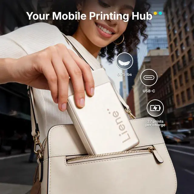 Alt view image 3 of 8 - Liene Pearl N200 Pro Portable Photo Printer, Premium Quality Photo, iOS and Android Smartphone Compatible - Gold